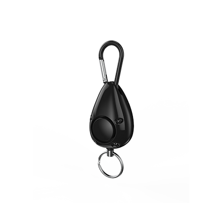 130dB Personal Protection Alarm with Built-In Carabiner and Grenade Pin Activation (Black)